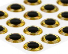 3D Epoxy Eyes, Holographic Gold, 9 mm